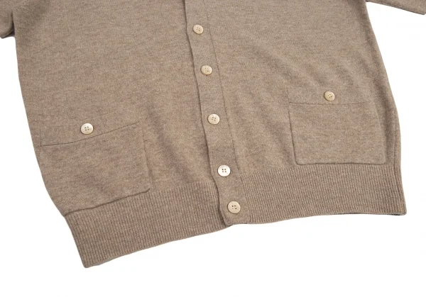 パパスPapas ワンポイントロゴ刺繍ニットカーディガン モカM K-88585_009