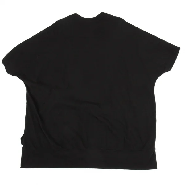 グラウンド ワイGround Y スナップスプリット大切込ビッグシルエットTシャツ 黒3 K-88601_013