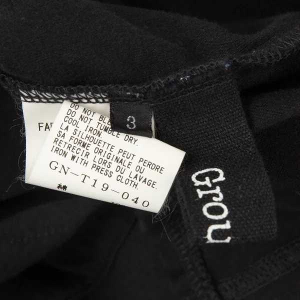 グラウンド ワイGround Y スナップスプリット大切込ビッグシルエットTシャツ 黒3 K-88601_017