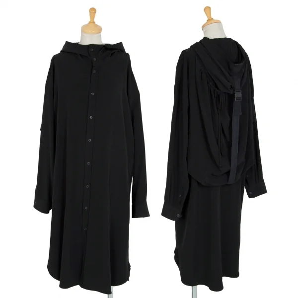 ヨウジヤマモト ファムYohji Yamamoto FEMME バックナップサックドッキングシャツコート 黒M位 K-88605_001