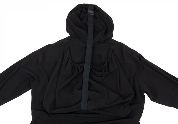 ヨウジヤマモト ファムYohji Yamamoto FEMME バックナップサックドッキングシャツコート 黒M位 K-88605_016