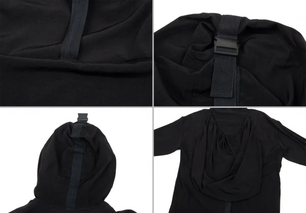 ヨウジヤマモト ファムYohji Yamamoto FEMME バックナップサックドッキングシャツコート 黒M位 K-88605_017