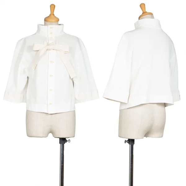 レギュレーション ヨウジヤマモトREGULATION yohji yamamoto コットン鹿の子タイデザインブラウス
