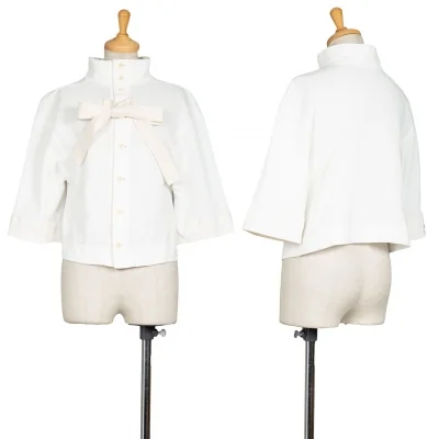 レギュレーション ヨウジヤマモトREGULATION yohji yamamoto コットン鹿の子タイデザインブラウス