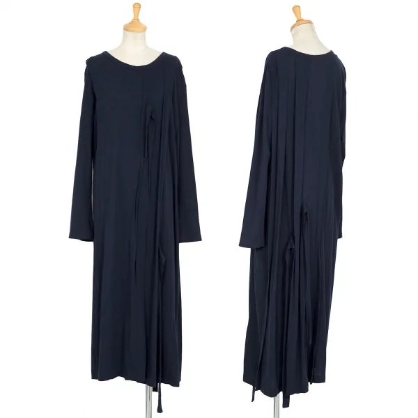 ラグネ キカス ヨウジヤマモトRAGNE KIKAS Yohji Yamamoto コットン天竺タックデザインワンピース 紺2 K-88676_001