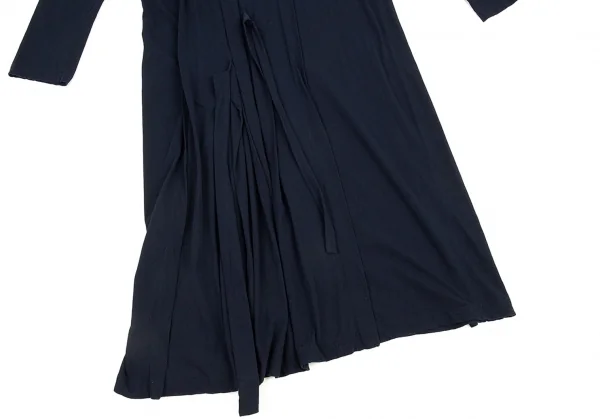 ラグネ キカス ヨウジヤマモトRAGNE KIKAS Yohji Yamamoto コットン天竺タックデザインワンピース 紺2 K-88676_015
