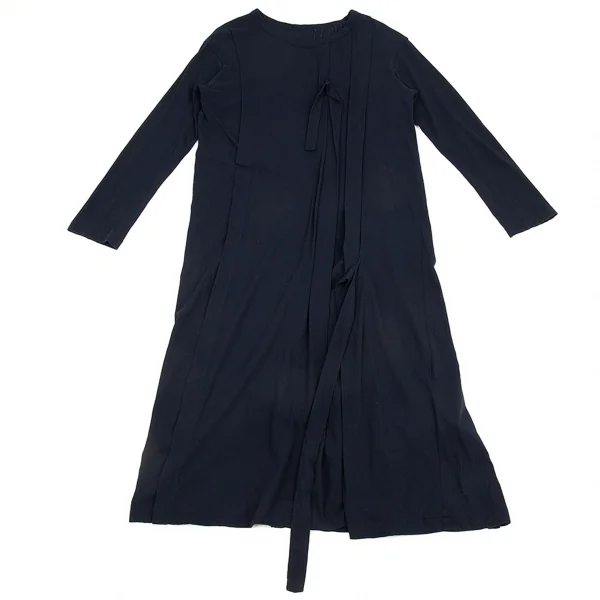 ラグネ キカス ヨウジヤマモトRAGNE KIKAS Yohji Yamamoto コットン天竺タックデザインワンピース 紺2 K-88676_002