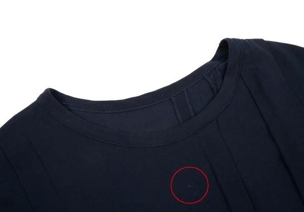 ラグネ キカス ヨウジヤマモトRAGNE KIKAS Yohji Yamamoto コットン天竺タックデザインワンピース 紺2 K-88676_004