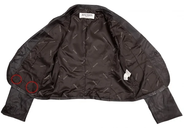 バルマンBALMAIN ラムレザージャケット こげ茶15 K-88691_010