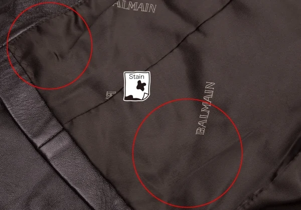 バルマンBALMAIN ラムレザージャケット こげ茶15 K-88691_011