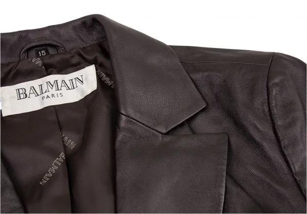 バルマンBALMAIN ラムレザージャケット こげ茶15 K-88691_004