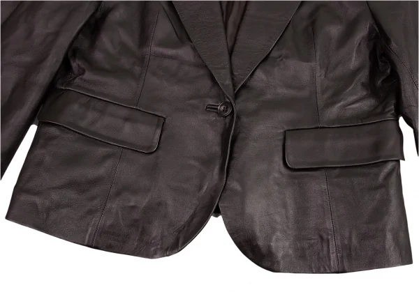 バルマンBALMAIN ラムレザージャケット こげ茶15 K-88691_007