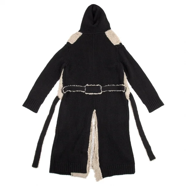 Yohji Yamamoto POUR HOMME Shaggy Switched Knit Coat K-88741_011