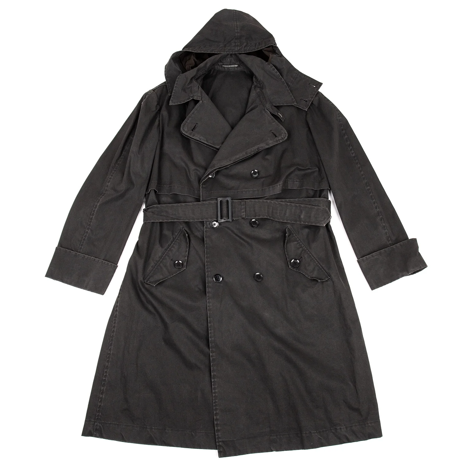 Yohji Yamamoto POUR HOMME Laminated Design Coat Black 4 (K