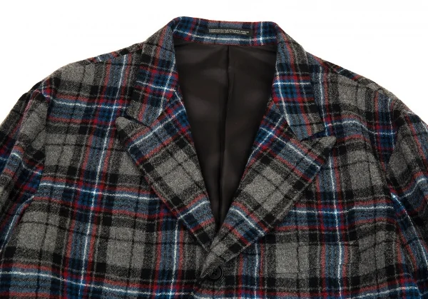 Yohji Yamamoto POUR HOMME Pleats Wool Jacket Grey,Grey 3 (K-88757)