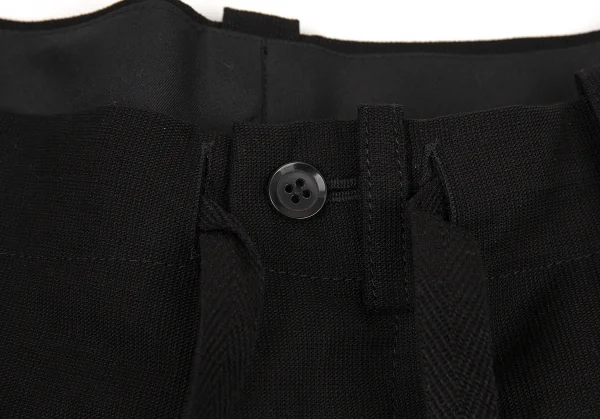 ヨウジヤマモト プールオムYohji Yamamoto POUR HOMME 仮縫いデザインコットンリネンパンツ 黒4 K-88766_003