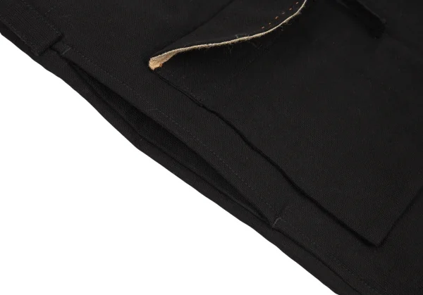 ヨウジヤマモト プールオムYohji Yamamoto POUR HOMME 仮縫いデザインコットンリネンパンツ 黒4 K-88766_006