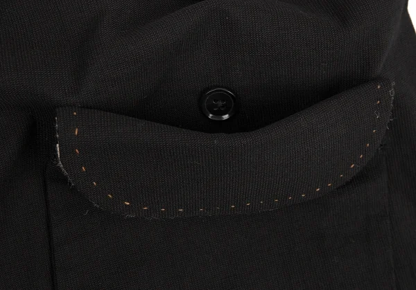 ヨウジヤマモト プールオムYohji Yamamoto POUR HOMME 仮縫いデザインコットンリネンパンツ 黒4 K-88766_013