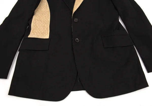 ヨウジヤマモト プールオムYohji Yamamoto POUR HOMME 仮縫いデザインコットンリネンセットアップスーツ 黒4 K-88767_007