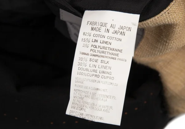 ヨウジヤマモト プールオムYohji Yamamoto POUR HOMME 仮縫いデザインコットンリネンセットアップスーツ 黒4 K-88767_010