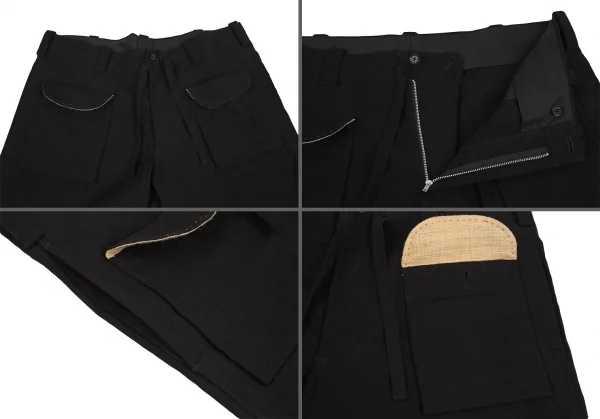 ヨウジヤマモト プールオムYohji Yamamoto POUR HOMME 仮縫いデザインコットンリネンセットアップスーツ 黒4 K-88767_013