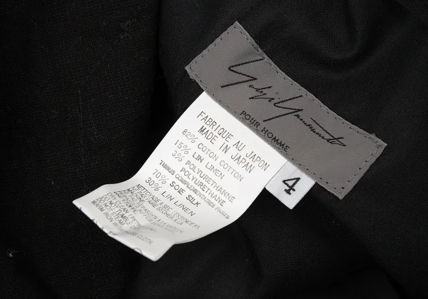 ヨウジヤマモト プールオムYohji Yamamoto POUR HOMME 仮縫いデザインコットンリネンセットアップスーツ 黒4 K-88767_018