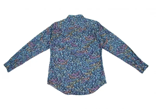 ポールスミスPaul Smith COLECTION グラフィックプリントシャツ 青マルチL K-88815_010