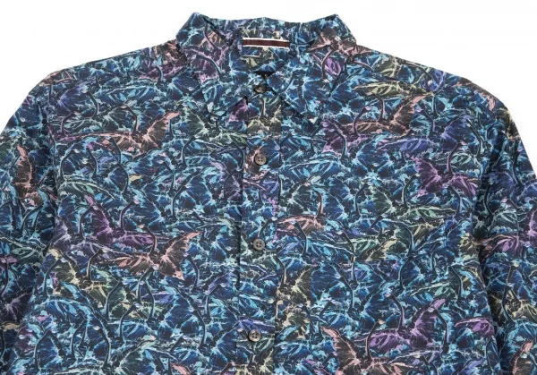 ポールスミスPaul Smith COLECTION グラフィックプリントシャツ 青マルチL K-88815_002
