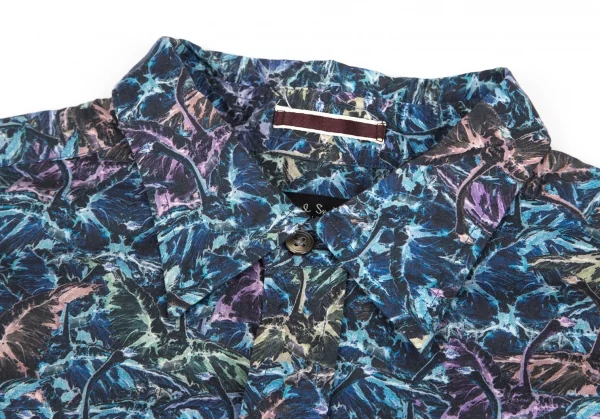 ポールスミスPaul Smith COLECTION グラフィックプリントシャツ 青マルチL K-88815_003