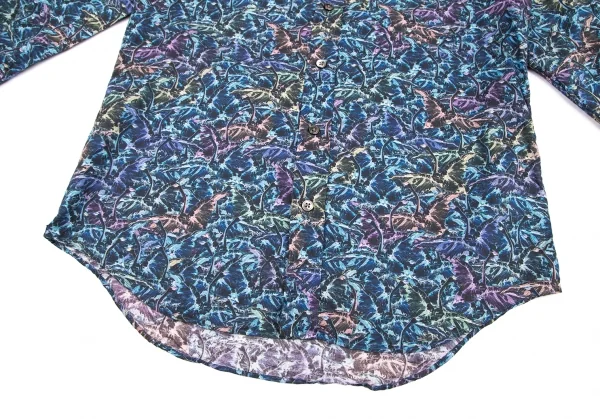ポールスミスPaul Smith COLECTION グラフィックプリントシャツ 青マルチL K-88815_008