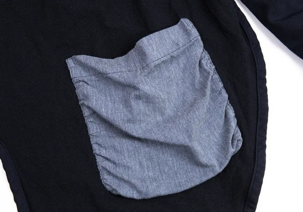 コムコム コムデギャルソンCOMME des GARCONS ポリ製品染めノーカラーライナージャケット 紺S K-88841_011