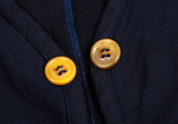 コムコム コムデギャルソンCOMME des GARCONS ポリ製品染めノーカラーライナージャケット 紺S K-88841_004
