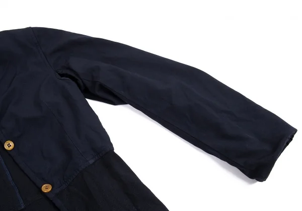 コムコム コムデギャルソンCOMME des GARCONS ポリ製品染めノーカラーライナージャケット 紺S K-88841_006
