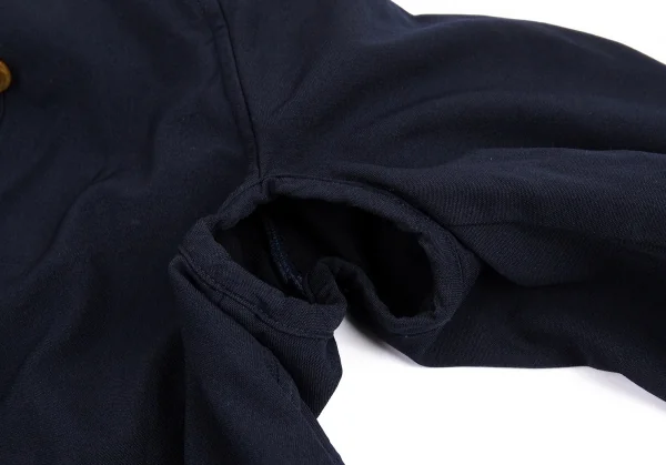 コムコム コムデギャルソンCOMME des GARCONS ポリ製品染めノーカラーライナージャケット 紺S K-88841_007