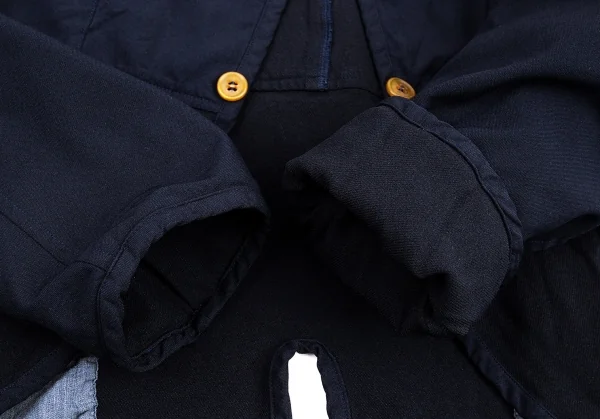 コムコム コムデギャルソンCOMME des GARCONS ポリ製品染めノーカラーライナージャケット 紺S K-88841_008