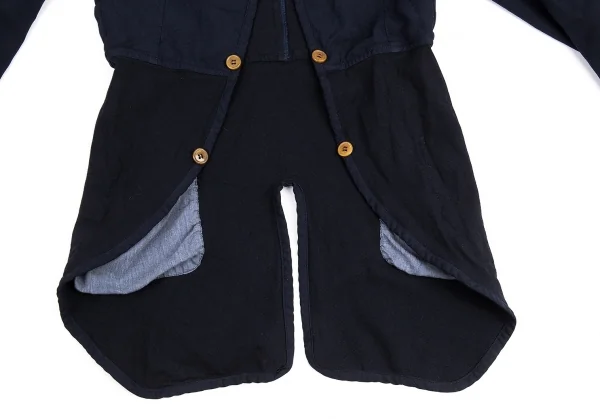 コムコム コムデギャルソンCOMME des GARCONS ポリ製品染めノーカラーライナージャケット 紺S K-88841_009