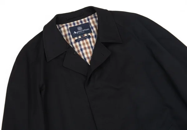 アクアスキュータムAquascutum 裏チェックステンカラーコート 黒44R K-88848_002