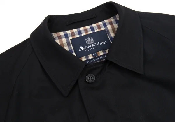 アクアスキュータムAquascutum 裏チェックステンカラーコート 黒44R K-88848_004