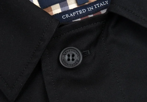 アクアスキュータムAquascutum 裏チェックステンカラーコート 黒44R K-88848_005