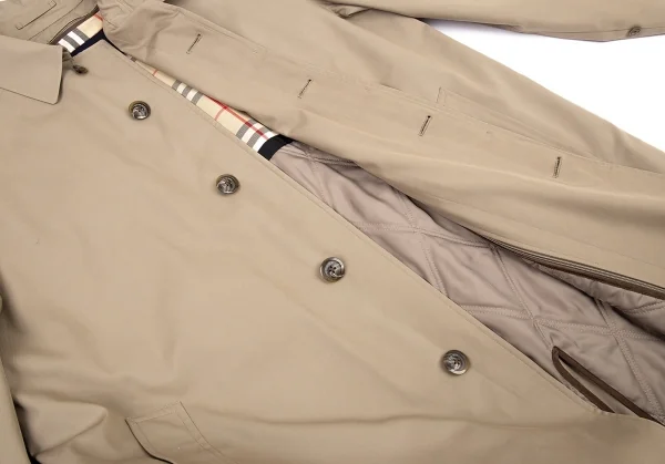 バーバリーBURBERRY LONDON 中綿ライナー裏ノバチェックステンカラーコート モカ42 K-88849_010