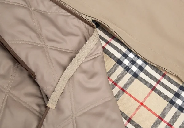 バーバリーBURBERRY LONDON 中綿ライナー裏ノバチェックステンカラーコート モカ42 K-88849_012