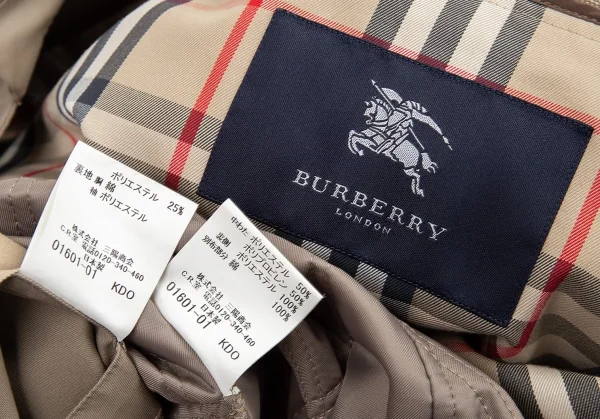 バーバリーBURBERRY LONDON 中綿ライナー裏ノバチェックステンカラーコート モカ42 K-88849_019