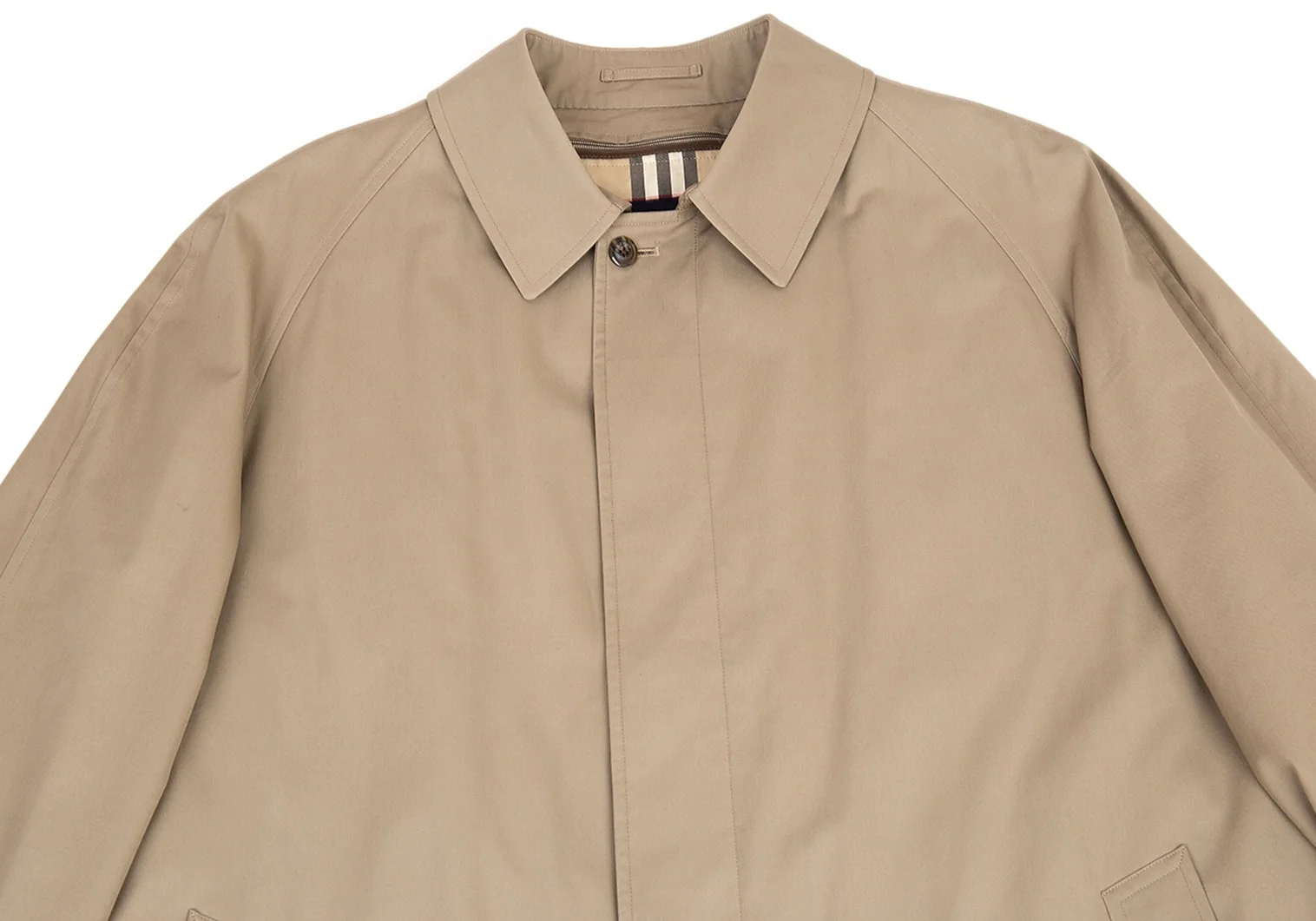 BURBERRY LONDON Back Plaids Stand Fall Collar Coat Mocha 42