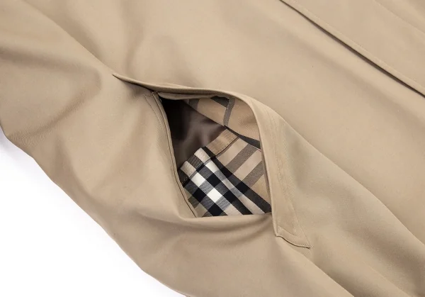 バーバリーBURBERRY LONDON 中綿ライナー裏ノバチェックステンカラーコート モカ42 K-88849_009