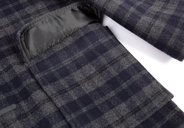 グローバーオールGLOVERALL チェックメルトンダッフルコート グレー56 K-88851_010