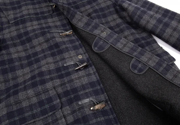 グローバーオールGLOVERALL チェックメルトンダッフルコート グレー56 K-88851_011