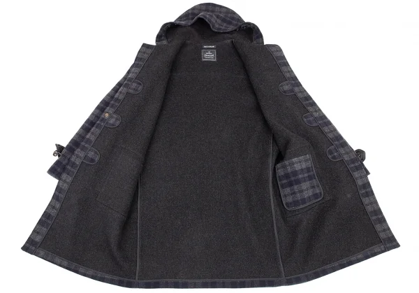 グローバーオールGLOVERALL チェックメルトンダッフルコート グレー56 K-88851_012