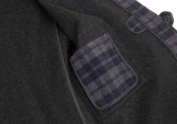 グローバーオールGLOVERALL チェックメルトンダッフルコート グレー56 K-88851_013