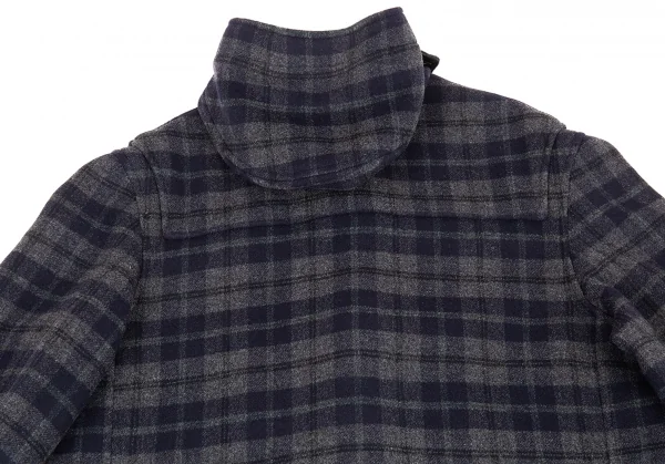 グローバーオールGLOVERALL チェックメルトンダッフルコート グレー56 K-88851_015