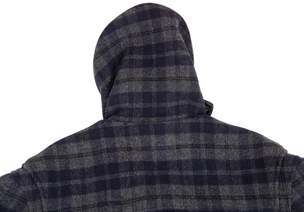 グローバーオールGLOVERALL チェックメルトンダッフルコート グレー56 K-88851_016